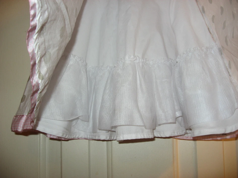 ~Polly & Friends~Girls Size 18 Mo. White/Tan Pink Polka Dot Dress ,GUC - Image 3 of 3