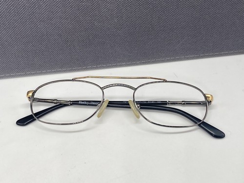 Men Eyeglasses Frames Silver Gun Gold Black Rectangular Vintage - Picture 11 of 11