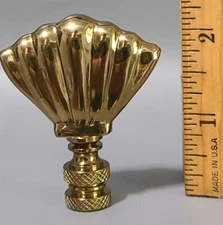 Antiqued Brass Sea Shell Lamp Finial 2 1/4''High 1 7/8'' Wide #L.F.W4