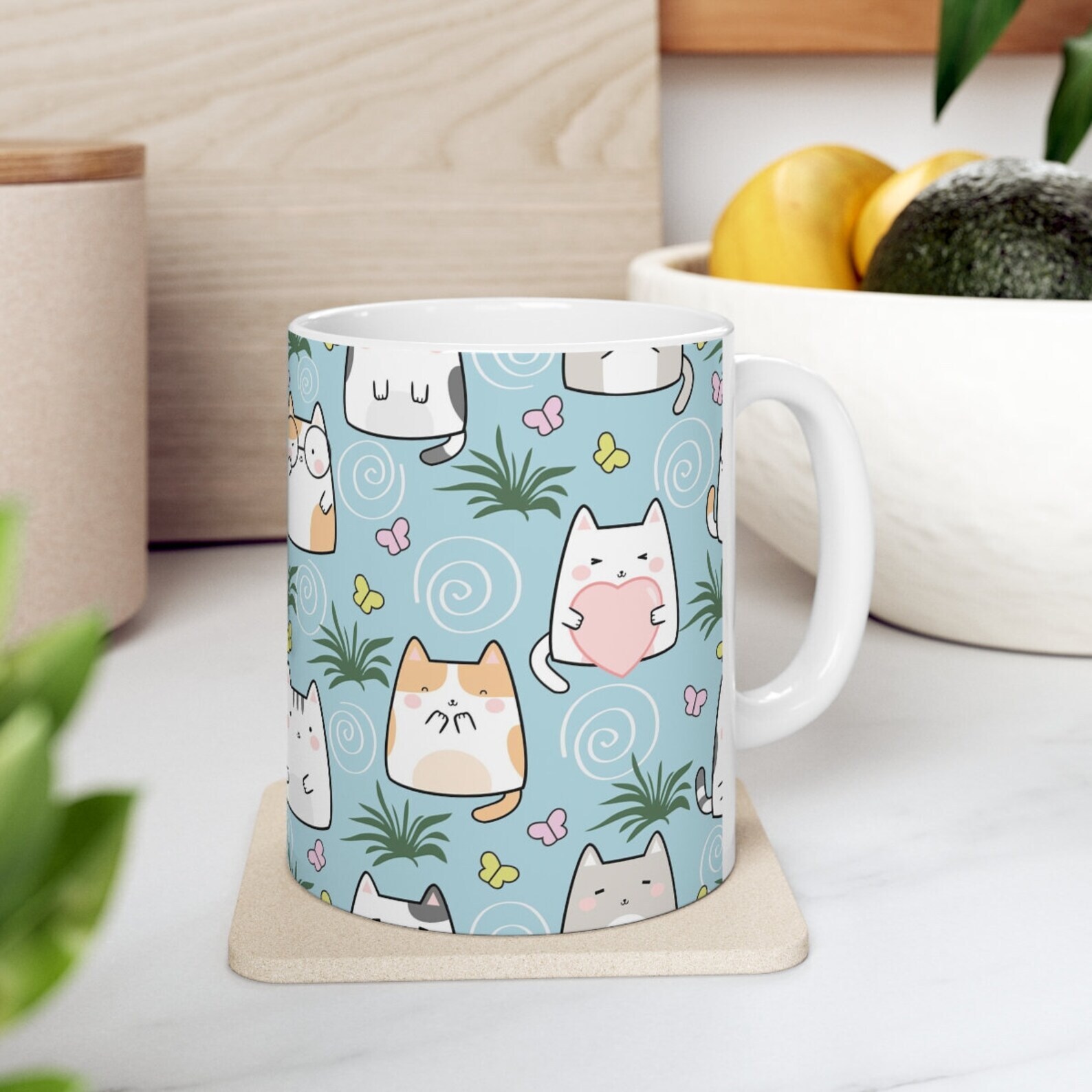 Kawaii Cute Cat Mug Ceramic Cute Cat Mug Animal Mug Cat Mom Gift