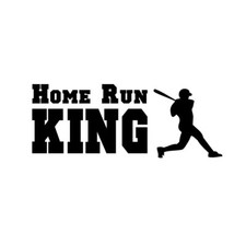 HOME RUN KING w/ BATTER Vinyl Custom Decal Baseball MLB Little League Car Truck