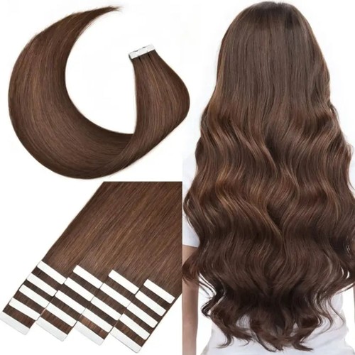 CLERANCE 100% cinta Remy real en extensiones de cabello humano trama de piel 200G cabeza completa - Imagen 8 de 77