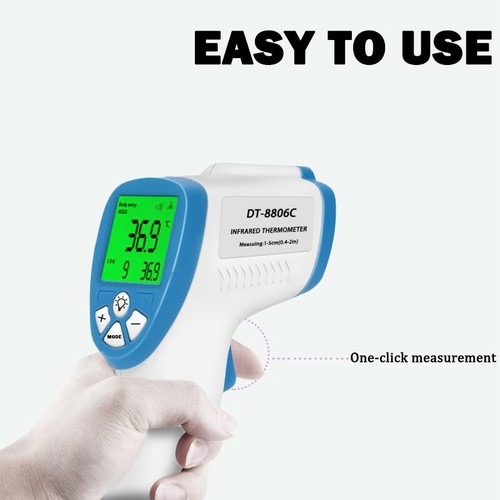 Termometro fronte infrarossi digitale LCD senza contatto pistola temperatura bambino adulto - Foto 6 di 11