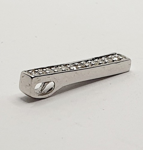 Small 9ct Diamond Ingot 0.15ct Bar White Gold Pendant Hallmarked - Picture 13 of 22