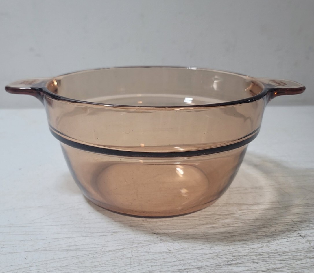 Visions Corning Ware France Amber Brown Glass Double Boiler Insert V20