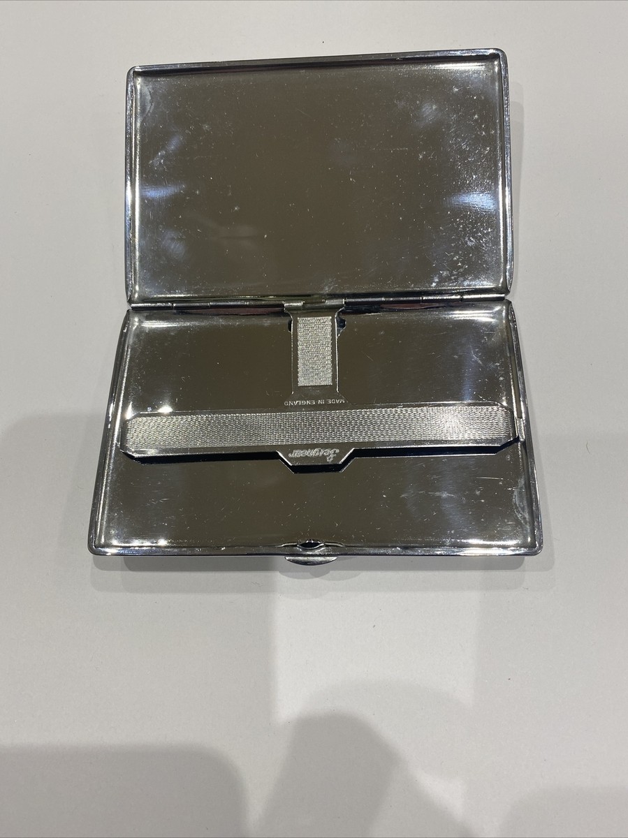 seigneur cigarette case CIGARETTE CASE WITH CLOCK AND LIGHTER, white metal, “Seigneur”. Silver &  Metals - Other metals