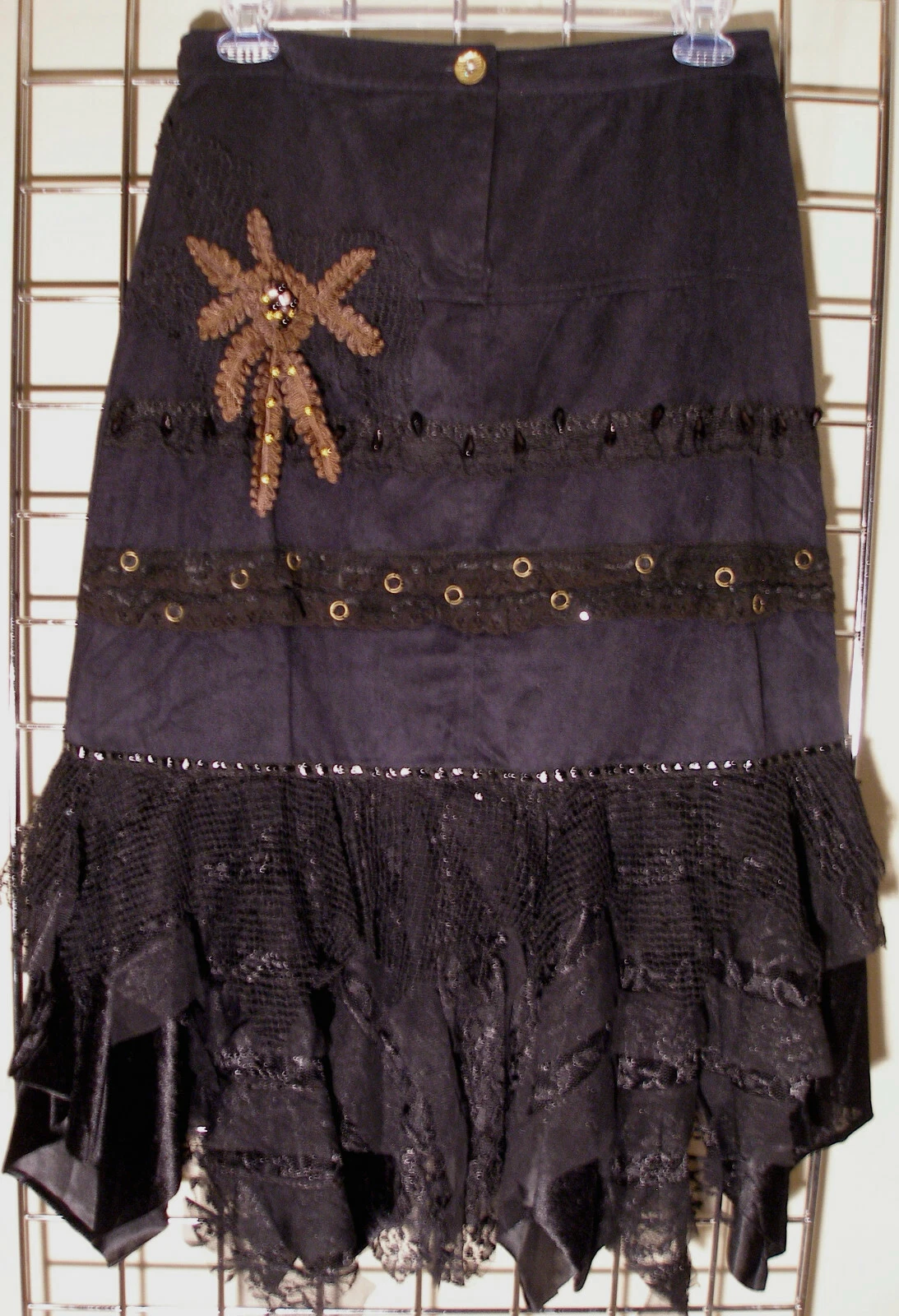 Black Cat Fashions Black Skirt Size 10 (Faux Suede)