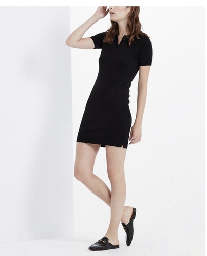 AG Lane Cashmere/Cotton Polo Dress in Black. NWT. Size Medium. Retail- $228 - Picture 3 of 8