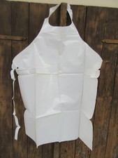 Lack-Leder-Fetisch-Latex-Schürze-Vintage-Hochglanz-Weiß-Doktor-Arzt-unbenutzt