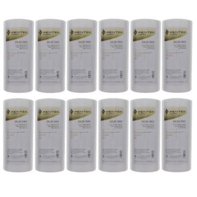 Pentek DGD-5005 5 Micron Whole House 10 Inch Sediment Water Filter 12 Pack