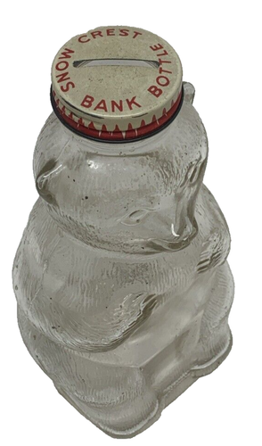 Vintage 1950er 7" Snow Crest Getränke Bär Münze Bank Flasche Salem Massachusetts - Bild 7 von 9