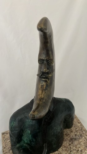 SERGIO BUSTAMANTE " GENTLEMAN SMOKING PIPE " BRONZE SCULPTURE SIGNED 7/100 - Picture 5 of 16