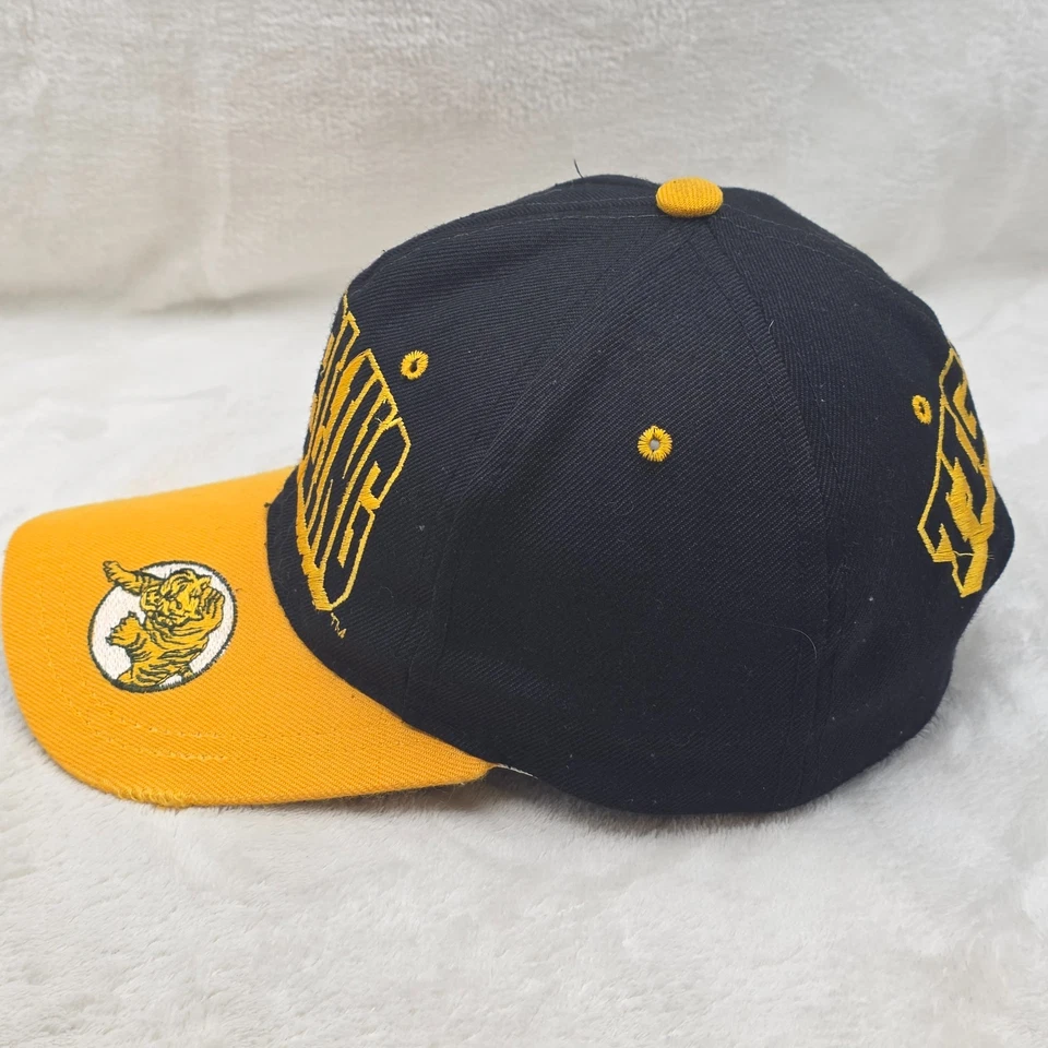 VINTAGE Grambling State Tigers Hat Cap Snap Back Black Yellow NCAA Cap Boy 90s - Image 2 of 4