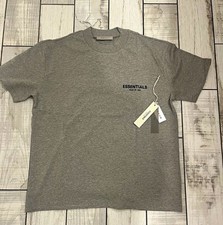 Essentials Fear of God Men's Gray Logo Graphic Print Crew Neck T-Shirt Size M