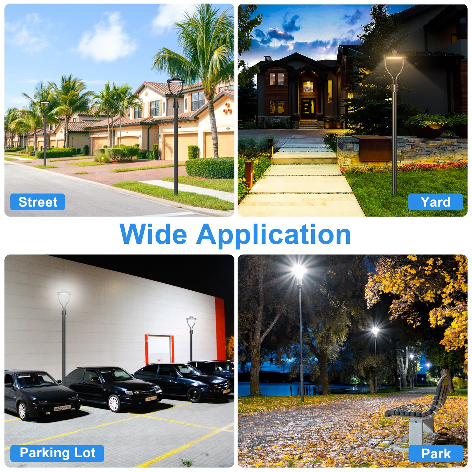 3000K/4000K/5000K 60W LED Post Top Area Lighting with Photocell Street Yard Lamp