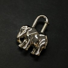 EGA HERMES Silver Tone Cadena Elephant 30g Padlock Charm /ZA0304