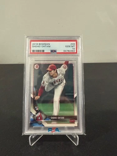 2018 BOWMAN SHOHEI OHTANI 49  ROOKIE RC PSA 10 MVP LA Dodgers LA Angels
