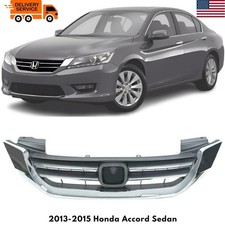 Front Upper Grille Assembly Chrome For 2013-2015 Honda Accord Sedan