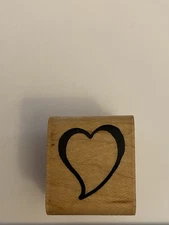 JRL Design Heart Wood Mounted Rubber Stamp EUC RS16