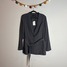 NWT Banana Republic steel blue belted blazer jacket