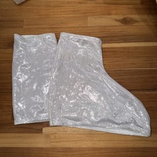Metallic Figure Skating Boot Covers - Metallic Silver adult size never worn 