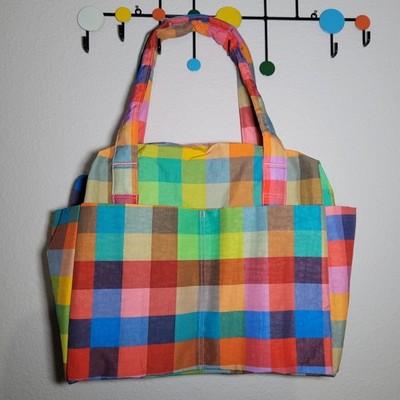 BAGGU Madras Small Cloud Carry On Cloud Madras New with Tags HTF 