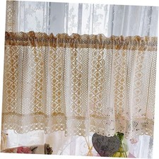 Fresh Pastoral Style Short Curtain Hand 59"W x 23.6"L Pack of 1 Beige