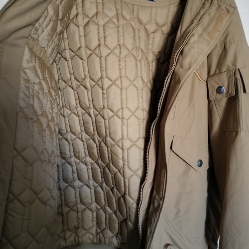 ROCAWEAR Jacket Coat Mens 4XL Tan Full Zip Hooded Puffer Hip Hop Streetwear - Picture 11 of 19