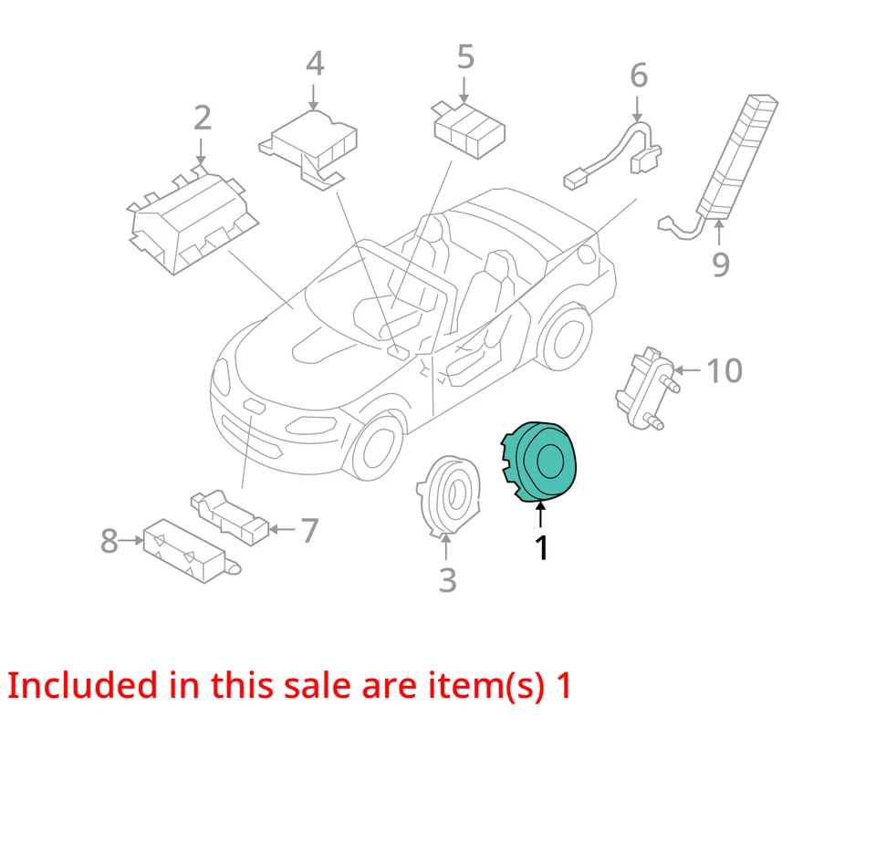 Air Bag Driver Wheel With Radio Control Fits 09-16 MAZDA MX-5 MIATA 3959310 — 第 3/4 张图片
