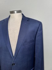 Jos. A. Bank TRAVELER Textured Navy 44L 100 Wool Blazer Sport Coat Suit Jacket