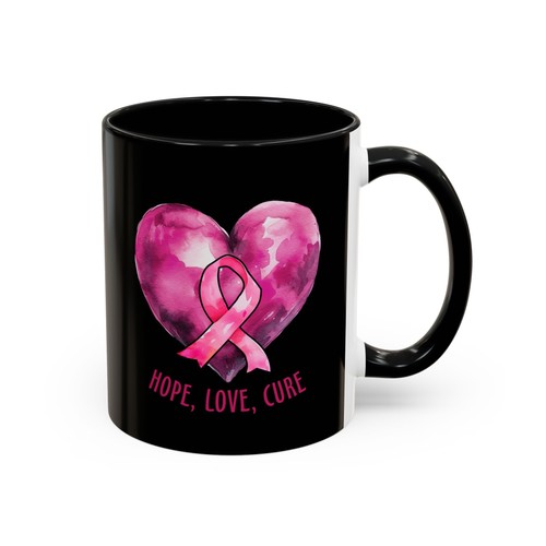 hope love cure cancer awareness Accent Coffee Mug, 11oz gift - Bild 1 von 45