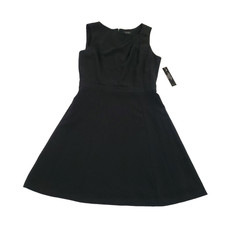 Tahari Capsule Wardrobe Cocktail Dress 8 Black NWT $128 Pleated bust Classic