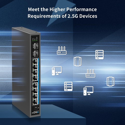 10 Port 2.5Gb Unmanaged Ethernet Switch with 8* 2.5G Base-T Ports, 2* 10G SFP... - 第 5/7 張圖片