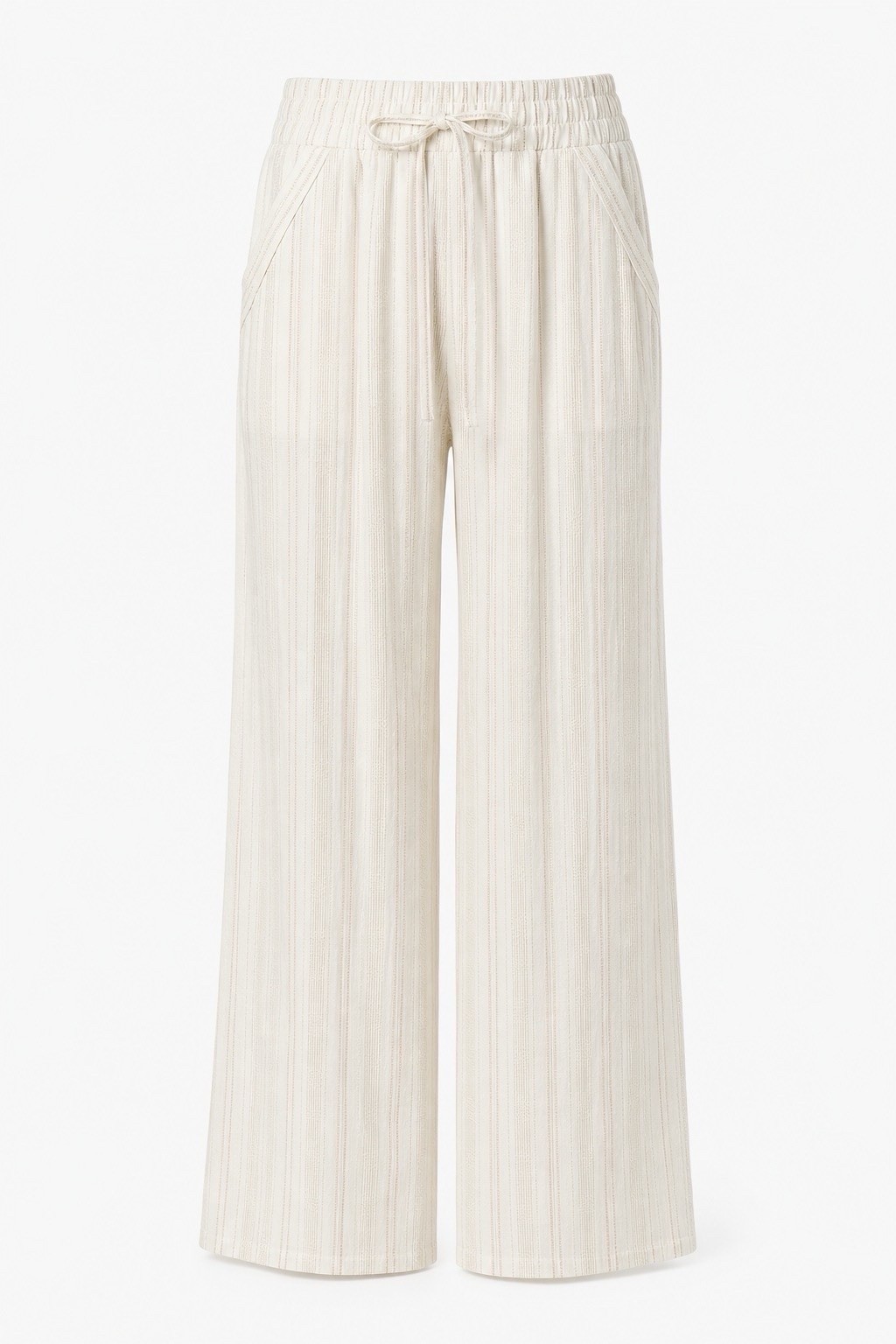 Sienna Sky Striped Wide Leg Pull-On Pants Womens M Coastal Beachy 97% Cotton NWT