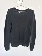 Burberry London men's grey crewneck sweater Wool mulberry silk waffle knit XL