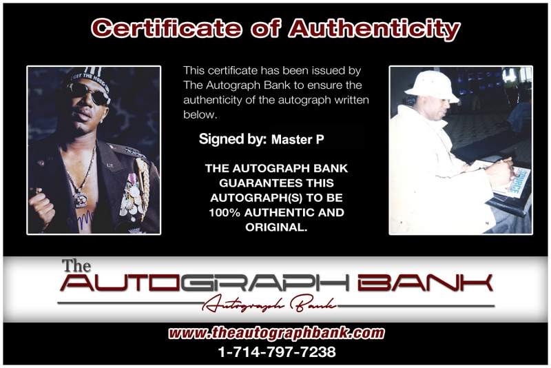 No Limit Master P authentic signed rap 8x10 photo W/Certificate