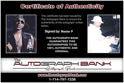 No Limit Master P authentic signed rap 8x10 photo W/Certificate