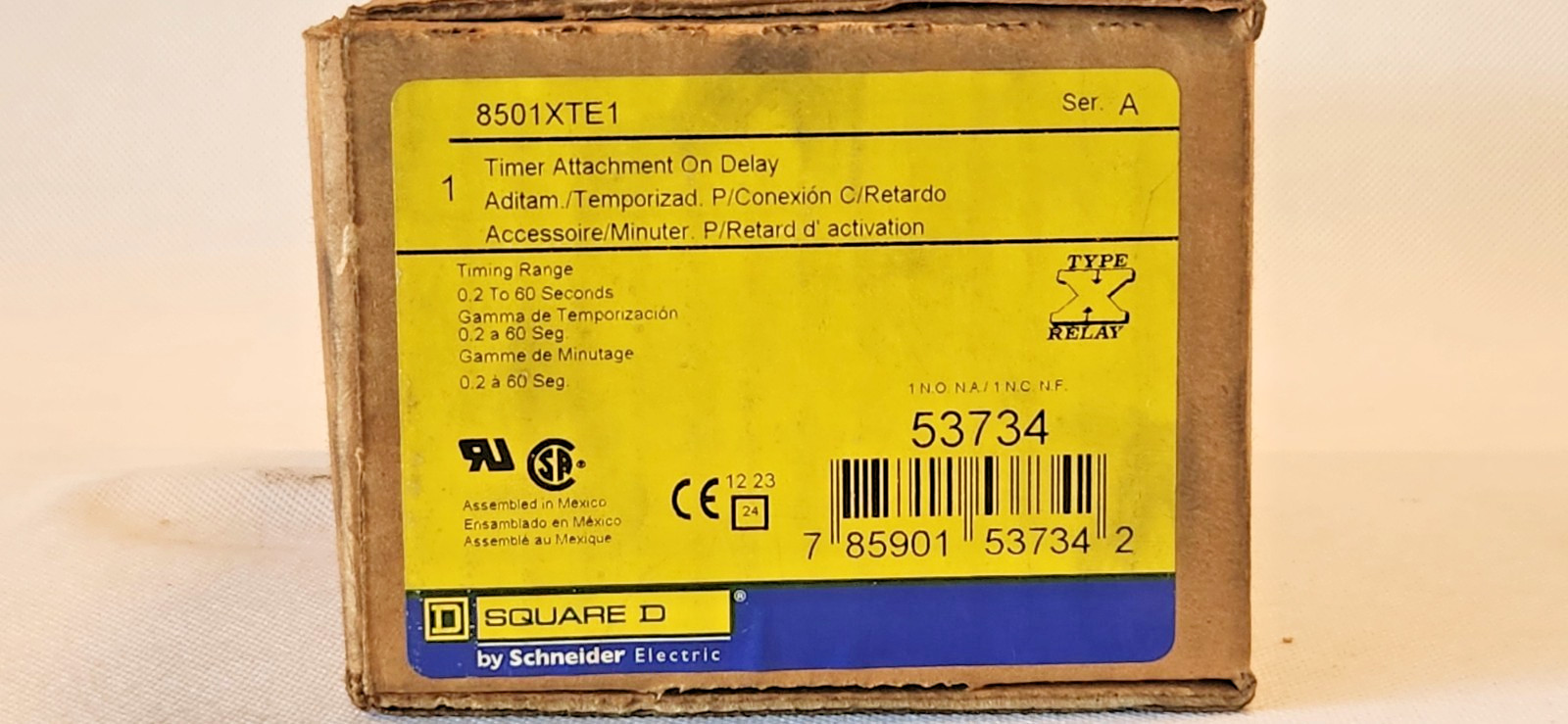 NEW Square D 8501XTE1 Pneumatic Timer Attachment 1 Minute On Delay