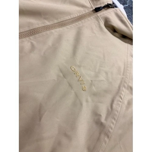 Orvis Mens Harrington Jacket Tan Khaki Fleece Lined Full Zip Size Medium - product detail image 3