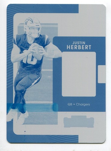 2021 Contenders Druckplatte Justin Herbert 1/1 Los Angeles Chargers