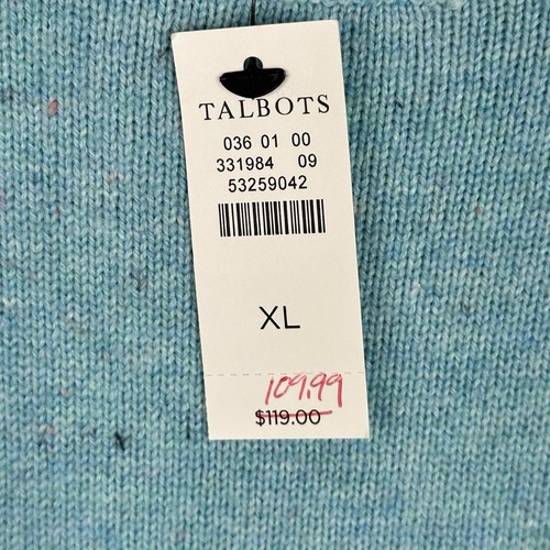 Talbots Tweed Button Sleeve Sweater Dress Blue XL Shift Pullover 3/4 Sleeve NWT - Picture 9 of 13