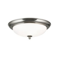 Deckenleuchte Metall Glas Ø 35,5 Cm Rund Nickel Matt Weiß E27 2-Flammig
