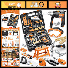 Kids Tool Set with Electronic Drill, 41 Realistic Tools  Toolbox, Pretend Play