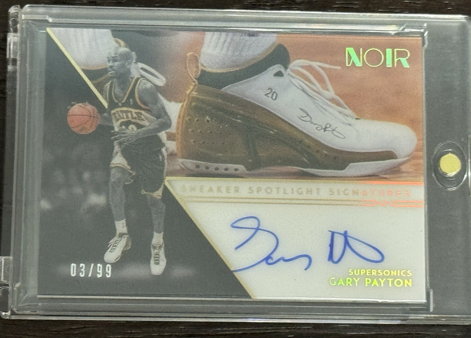 2020 Panini Noir Sneaker Spotlight Signatures /99 Gary Payton #SSP-GPY Auto HOF