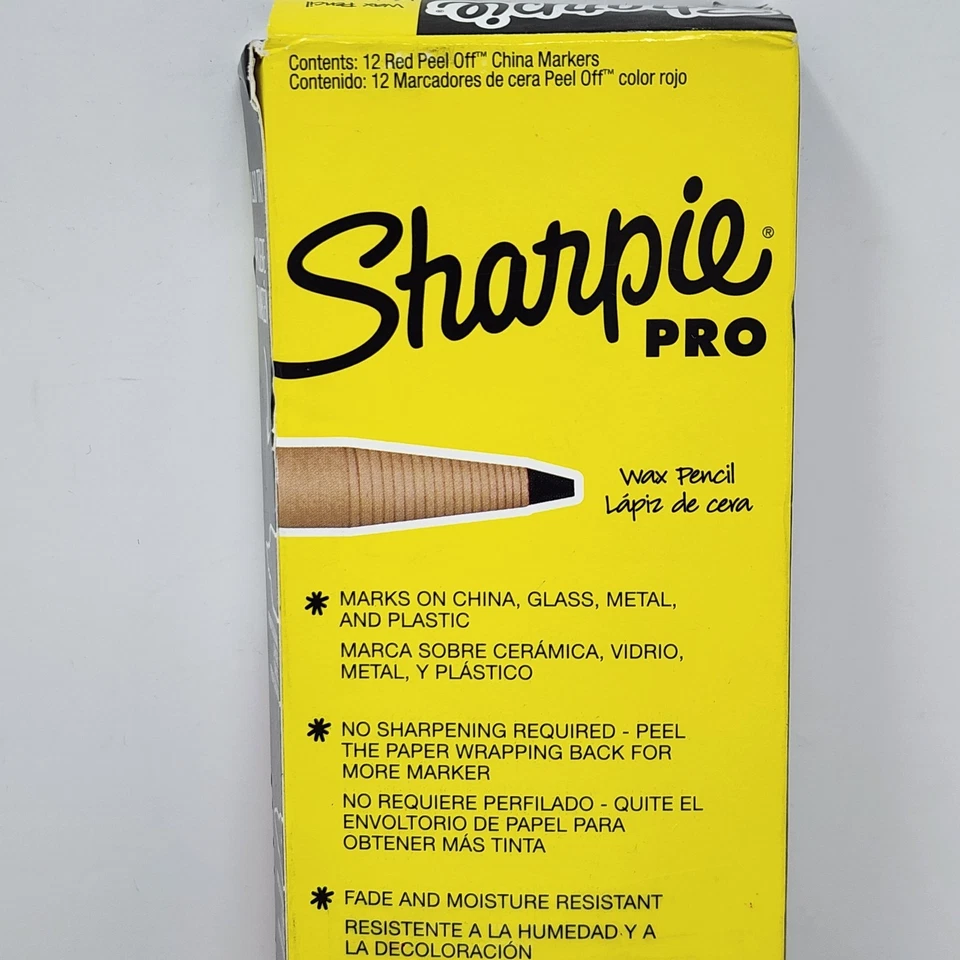 Sharpie Pro Wax Pencil Peel Off China Markers Mark on Glass & Metal (24 Pencils) - Image 3 of 4