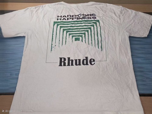 Rhude Style Hardcore Happiness Graphic T-Shirt White Size XL - Picture 5 of 6