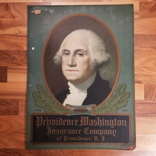 CLEAN EARLY 1900 PROVIDENCE WASHINGTON INSURANCE COMPANY METAL SIGN RHODE ISLAND