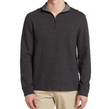 Perry Ellis Men's Long Sleeve Textured Mesh Quarter Zip Jacket Sweater in size S