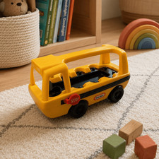 Vintage Little Tikes School Bus Toddle Tots Vehicle Toy USA Made