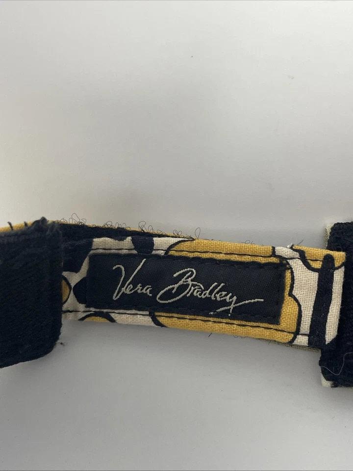 Vera Bradley Parasol Paja Negra Ajustable Banda Floral Amarilla Foto 2 de 4